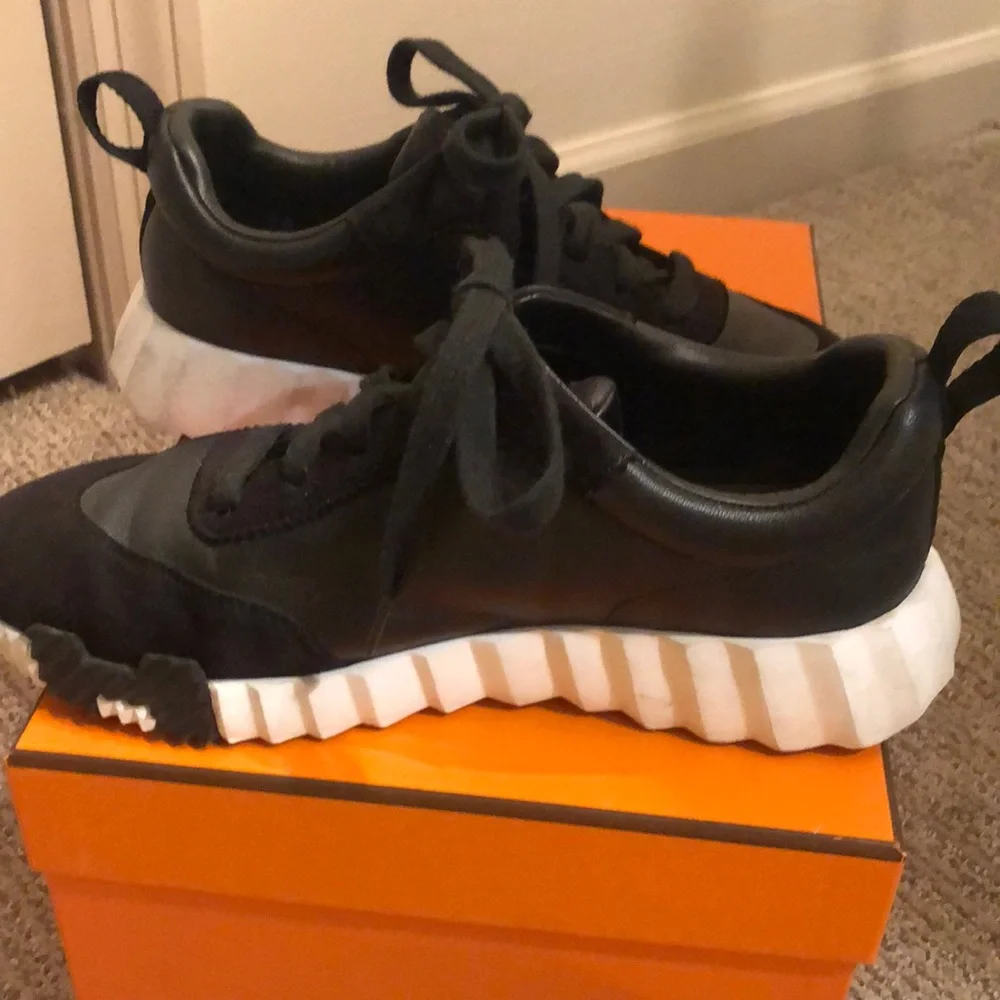Hermes Black and White Women's Sneakers - Picture 4 of 9